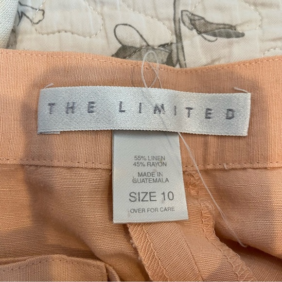 THE LIMITED Vintage Linen Blend Pleated Trouser Shorts High Rise Pink Size 6 - Picture 6 of 6